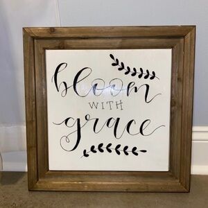"Bloom with Grace" Wall Decor Sign